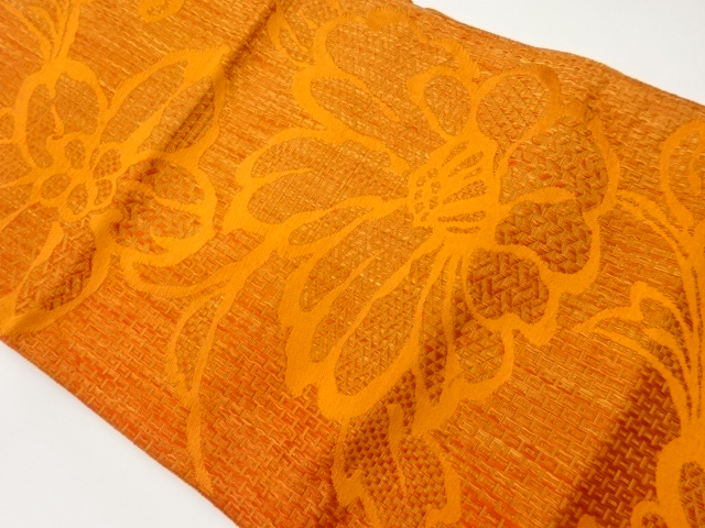 JAPANESE NAGOYA OBI / WOVEN FLOWER ARABESQUE